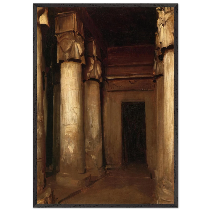 Temple of Denderah - John Singer Sargent 70x100 cm / 28x40 inches Framed Art Print – Black Wooden Frame