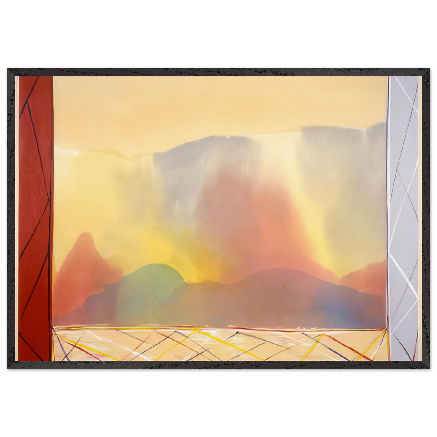 Sun In The East - 1988 - Ronnie Landfield 70x100 cm / 28x40 inches Framed Art Print – Black Wooden Frame