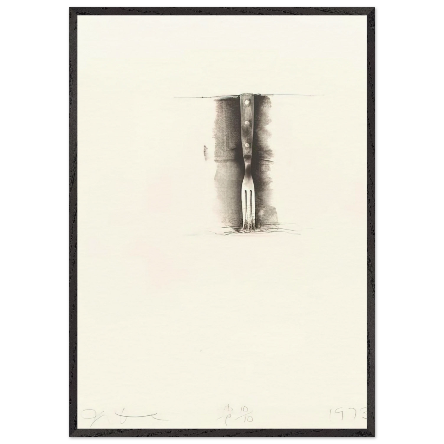 UNTITLED FROM TEN WINTER TOOLS 1973 8 - Jim Dine 70x100 cm / 28x40 inches Framed Art Print – Black Wooden Frame