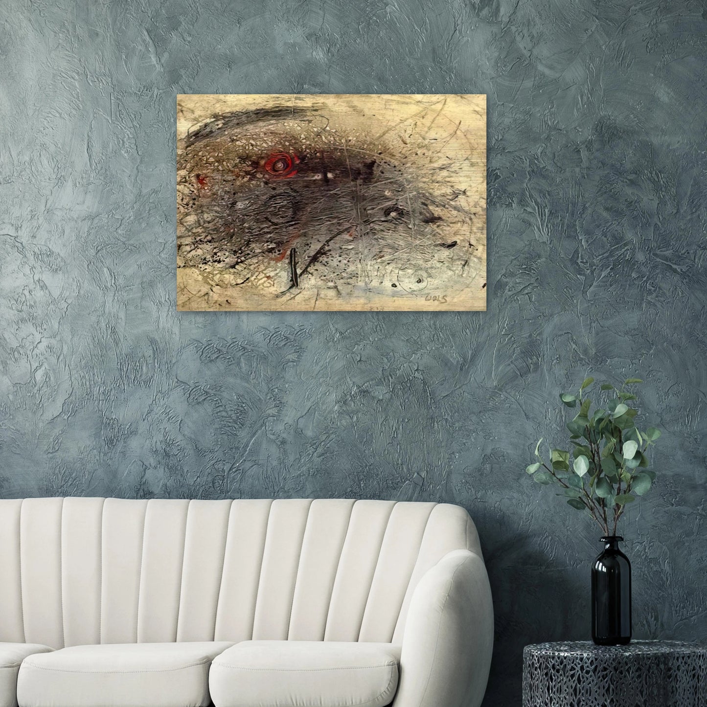 Untitled 6 - Tachisme - Wols Brushed Aluminum Print - 70x100 cm / 28x40 inches | Wols Aluminum Print | Wols Prints