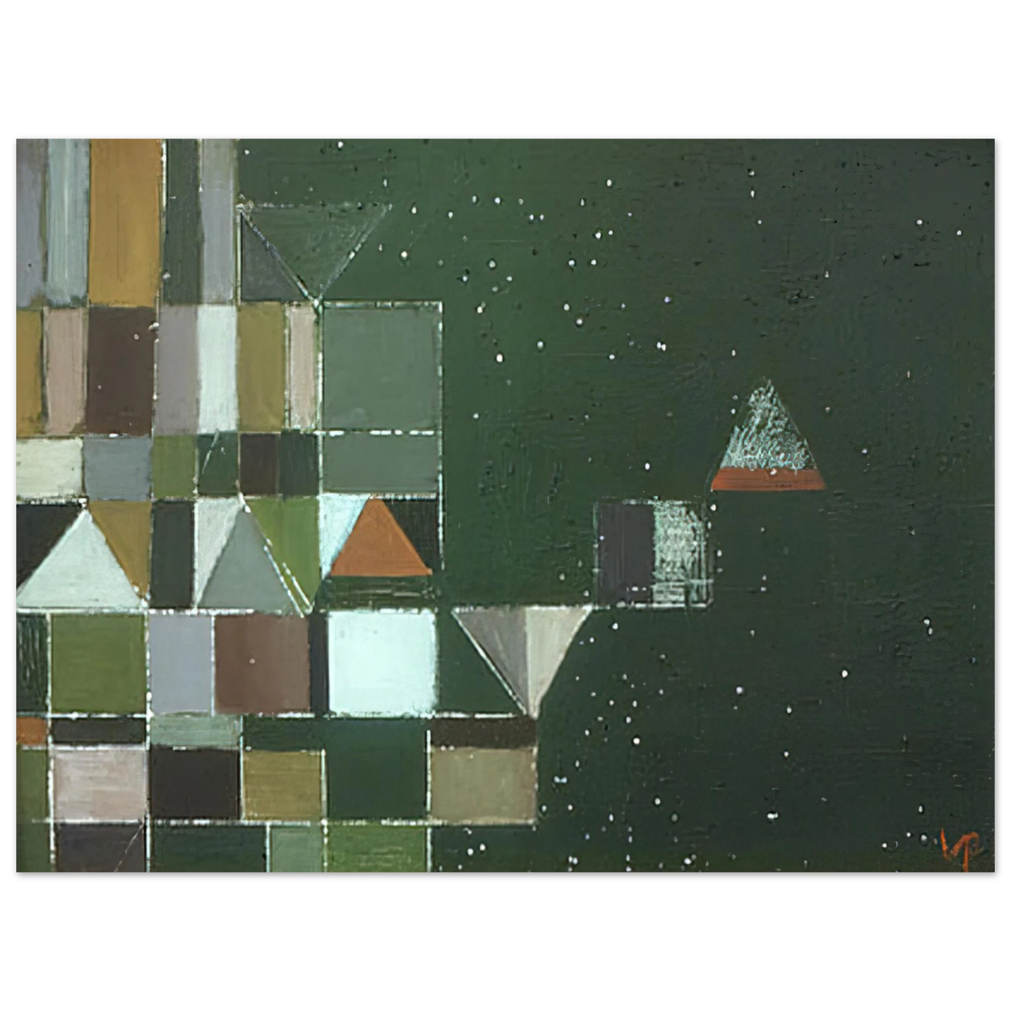 Victor Pasmore - Square Motif Green Lilac - 1948 75x100 cm / 30x40inches Fine Art Poster
