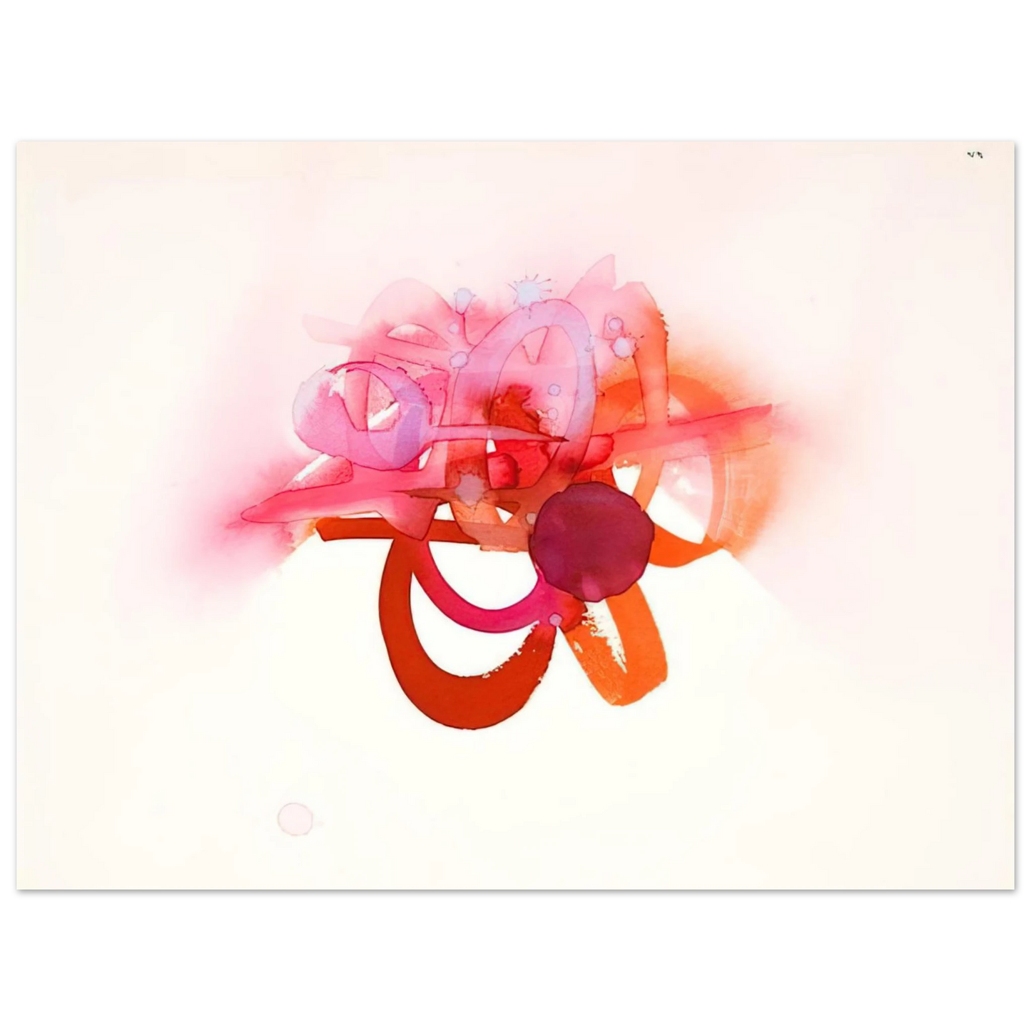 Luis Feito - UNTITLED RED ORANGE AND PINK 75x100 cm / 30x40inches Fine Art Poster