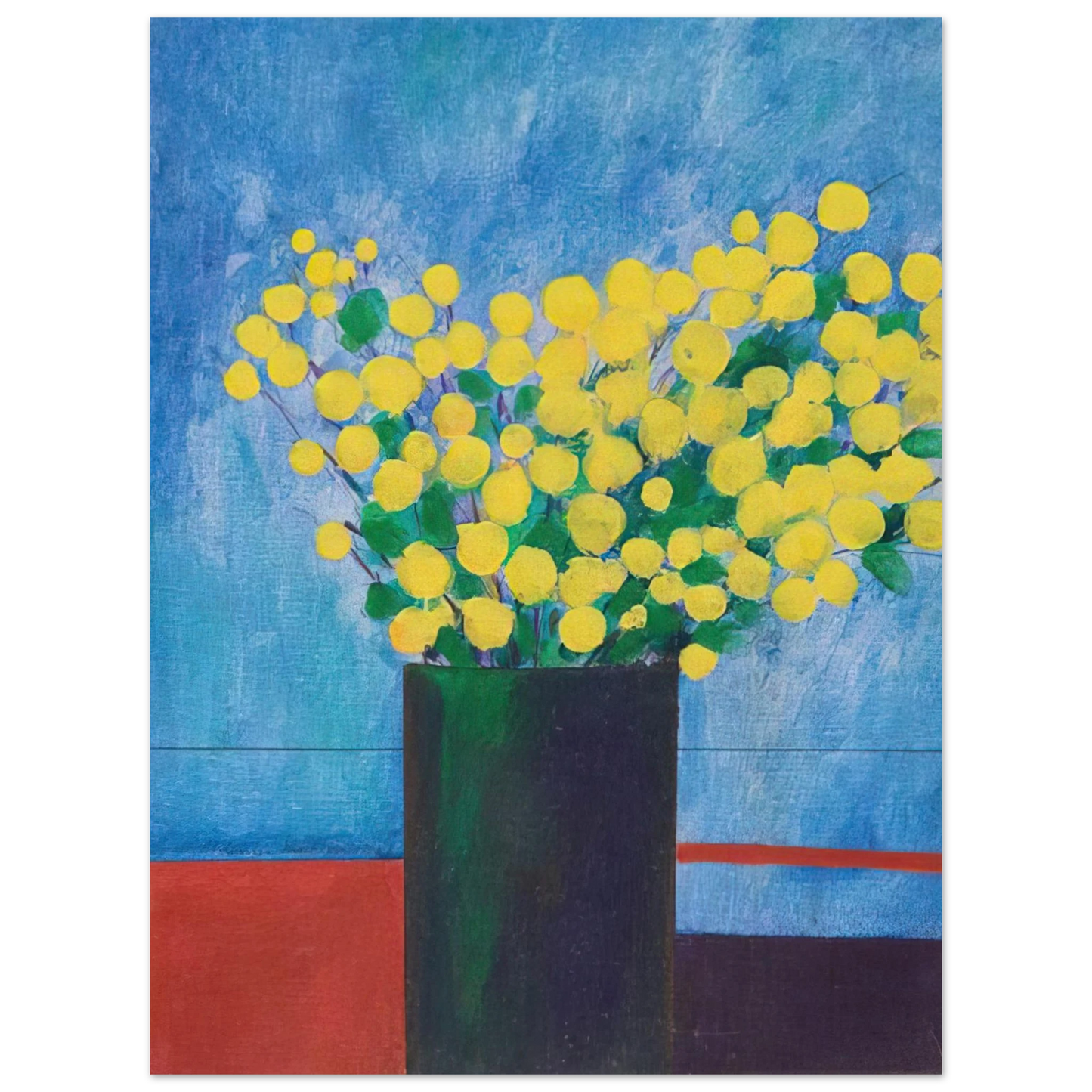 Aldemir Martins - Vase With Flowers - 1968 75x100 cm / 30x40inches Fine Art Poster