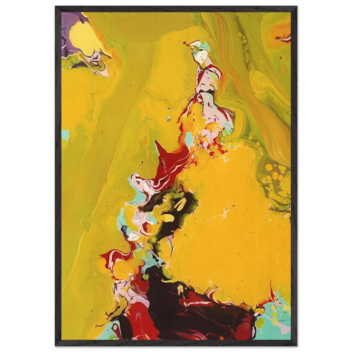 Untitled SFP86-165 - Sam Francis 70x100 cm / 28x40 inches Framed Art Print – Black Wooden Frame