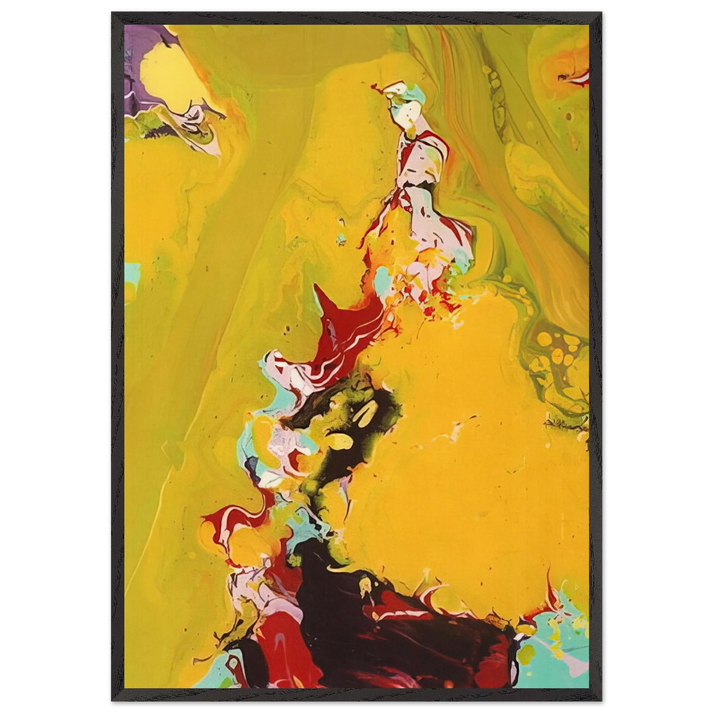 Untitled SFP86-165 - Sam Francis 70x100 cm / 28x40 inches Framed Art Print – Black Wooden Frame