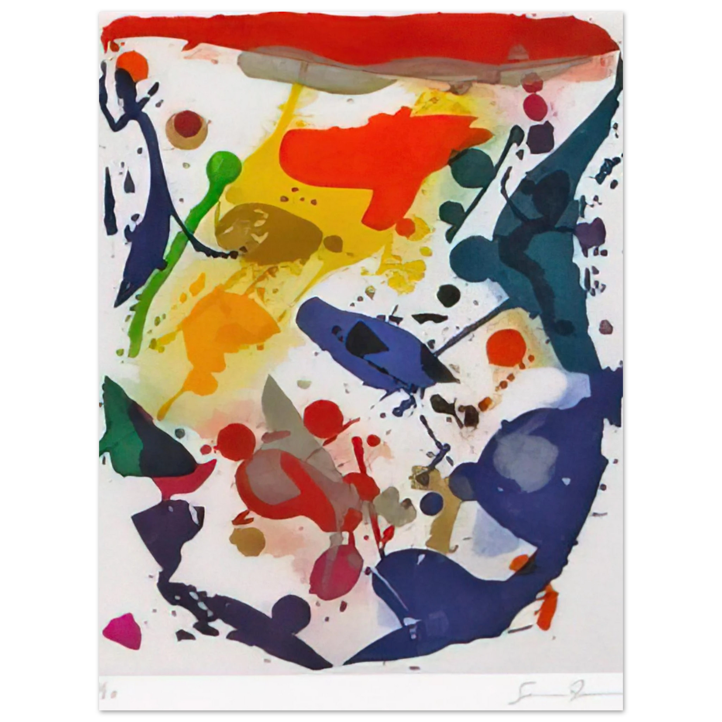 Sam Francis - Untitled 044 75x100 cm / 30x40inches Fine Art Poster