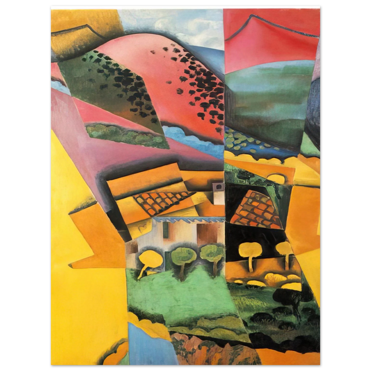 Juan Gris - LANDSCAPE AT CERET 1913 75x100 cm / 30x40inches Fine Art Poster
