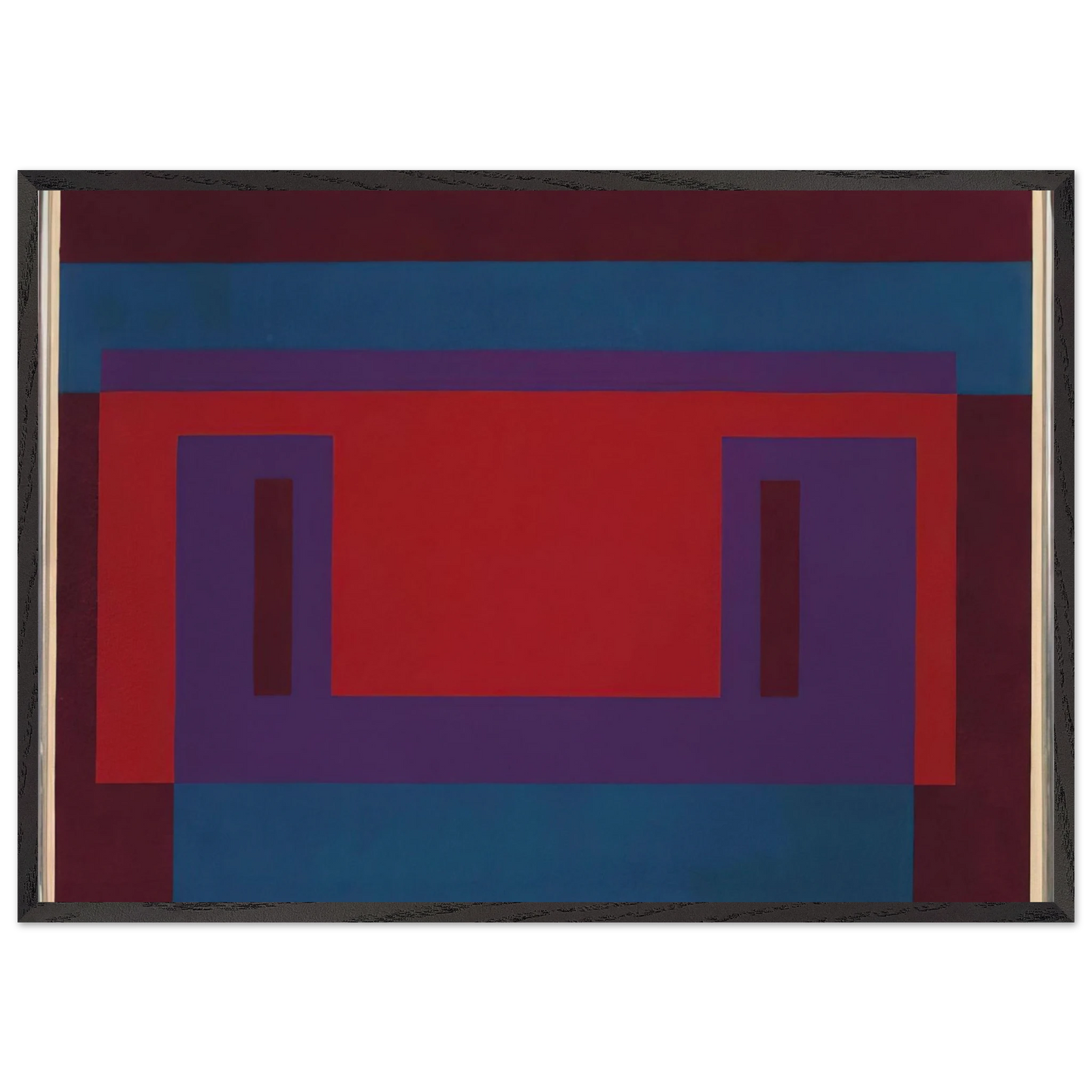 RED WALL 1956 - Josef Albers 70x100 cm / 28x40 inches Framed Art Print – Black Wooden Frame