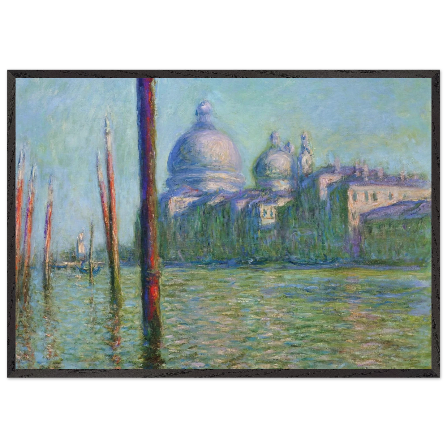 The Grand Canal 03 - claude monet 70x100 cm / 28x40 inches Framed Art Print – Black Wooden Frame