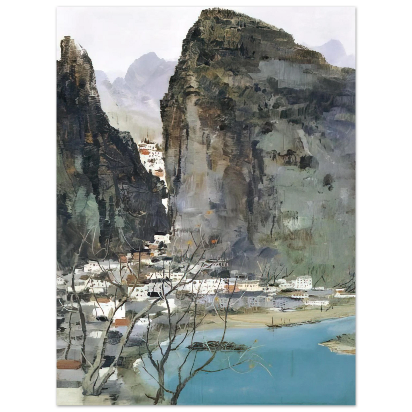 Wu Guanzhong - Scenery of Guilin - 1973 75x100 cm / 30x40inches Fine Art Poster