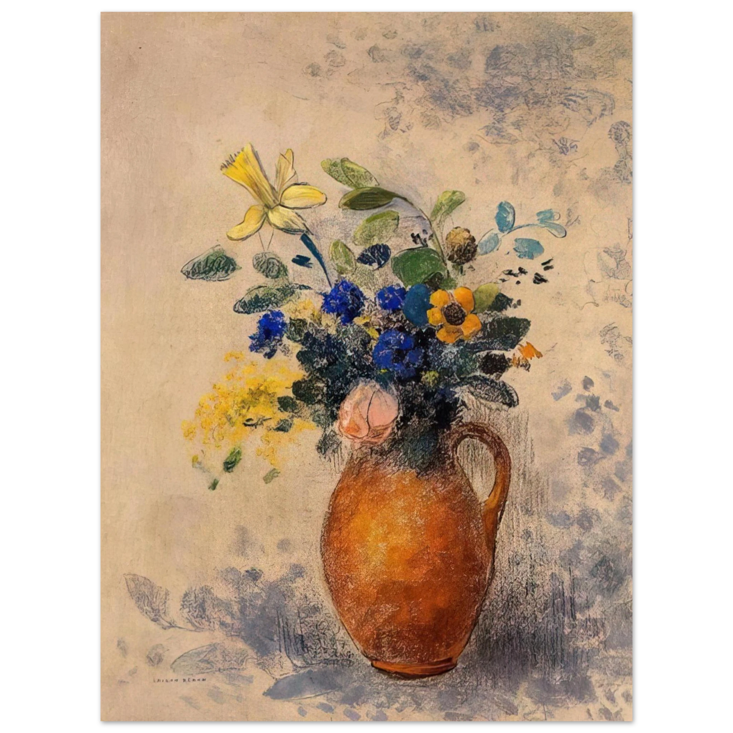 Odilon Redon - VASE OF FLOWERS 1908 75x100 cm / 30x40inches Fine Art Poster