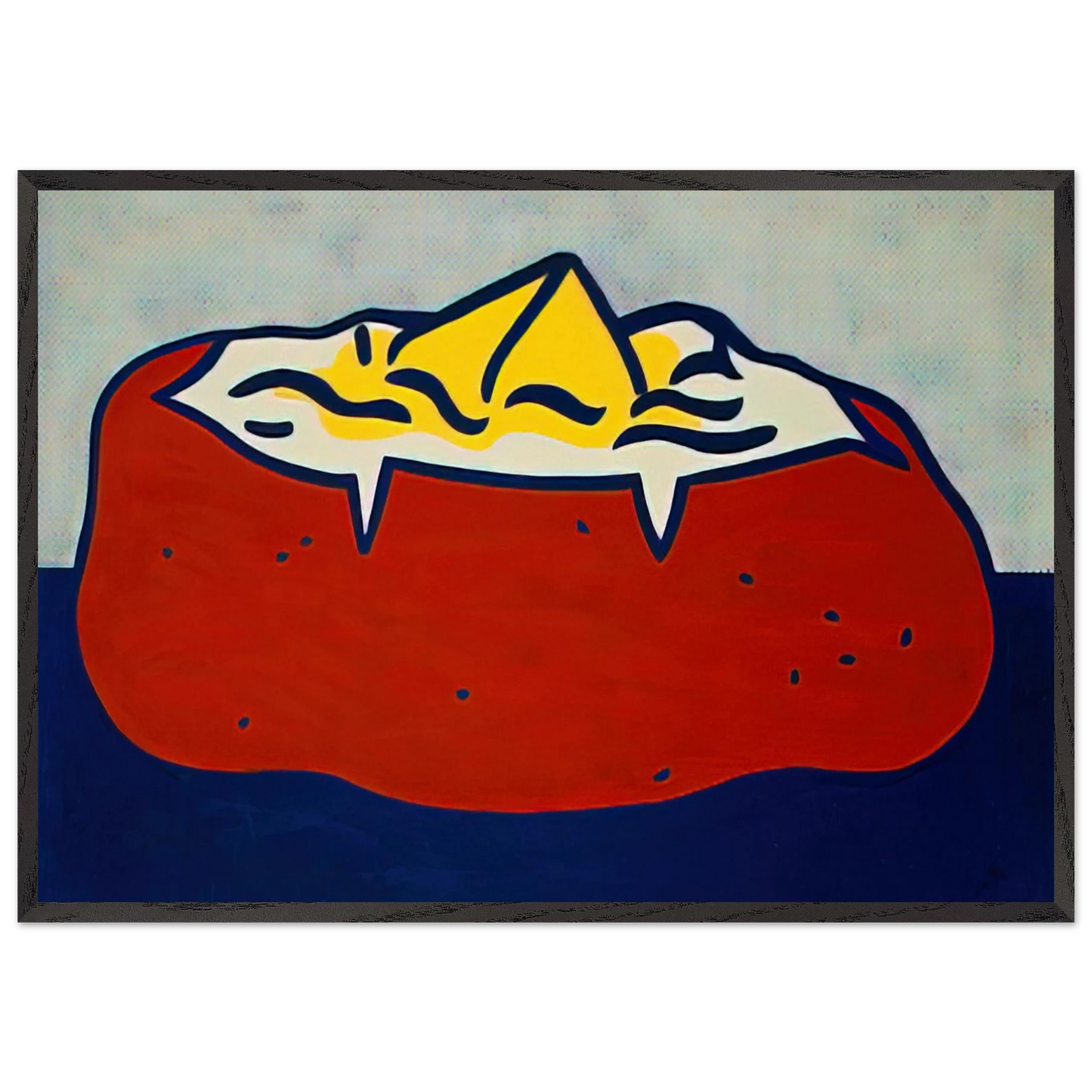 BAKED POTATO 1962 - Roy Lichtenstein 70x100 cm / 28x40 inches Framed Art Print – Black Wooden Frame