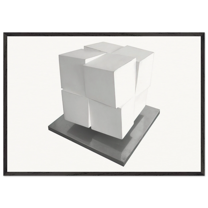 Split Cube - 1962 - Jeremy Moon 70x100 cm / 28x40 inches Framed Art Print – Black Wooden Frame