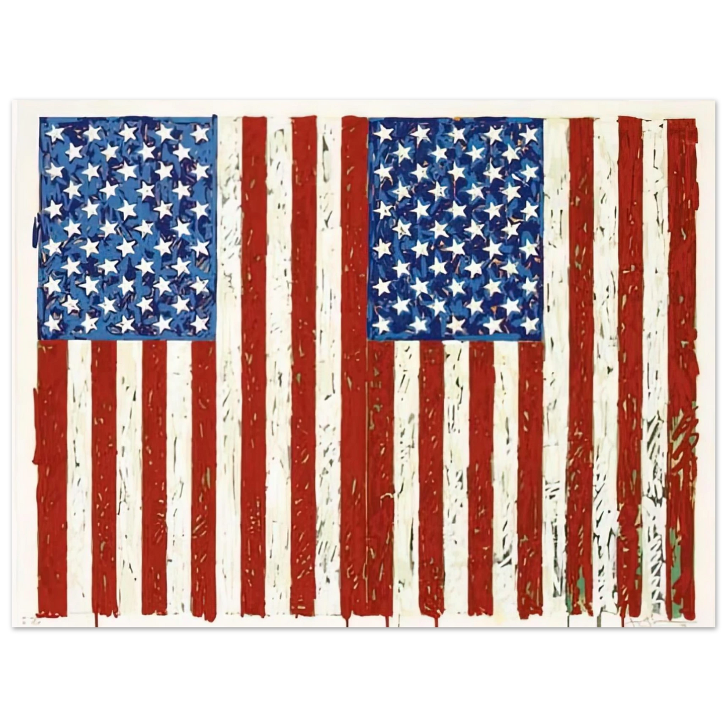 Jasper Johns - FLAGS I ULAE 128 75x100 cm / 30x40inches Fine Art Poster