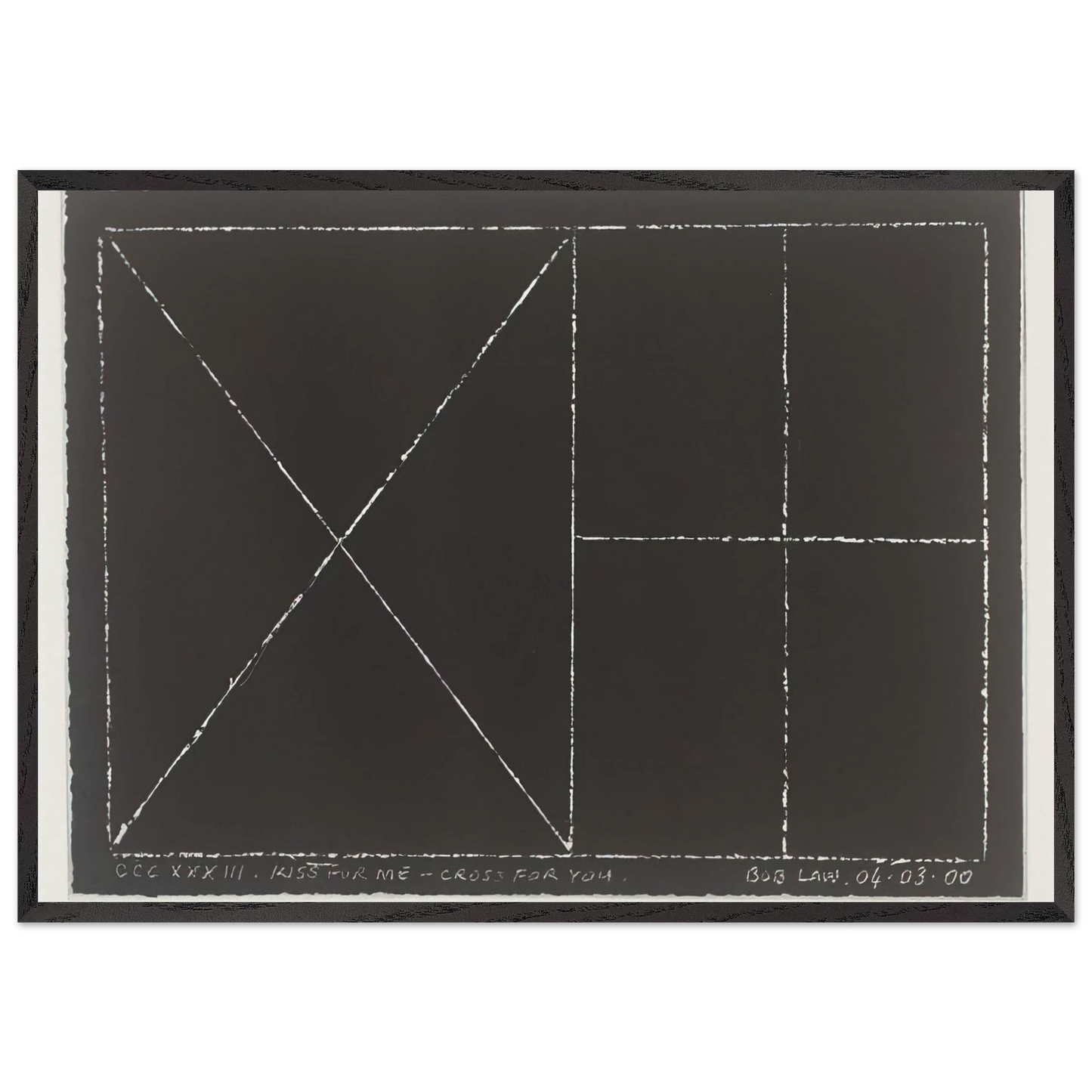 Kiss for Me - Cross for You - 2000 - Bob Law 70x100 cm / 28x40 inches Framed Art Print – Black Wooden Frame