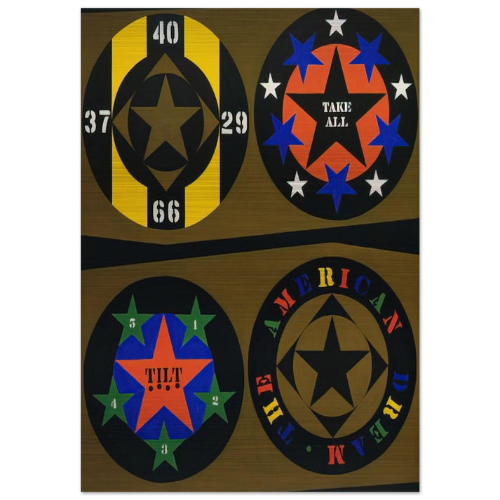 The American Dream, I - Robert Indiana Brushed Aluminum Print - 70x100 cm / 28x40 inches | Robert Indiana Aluminum Print | Robert Indiana Prints