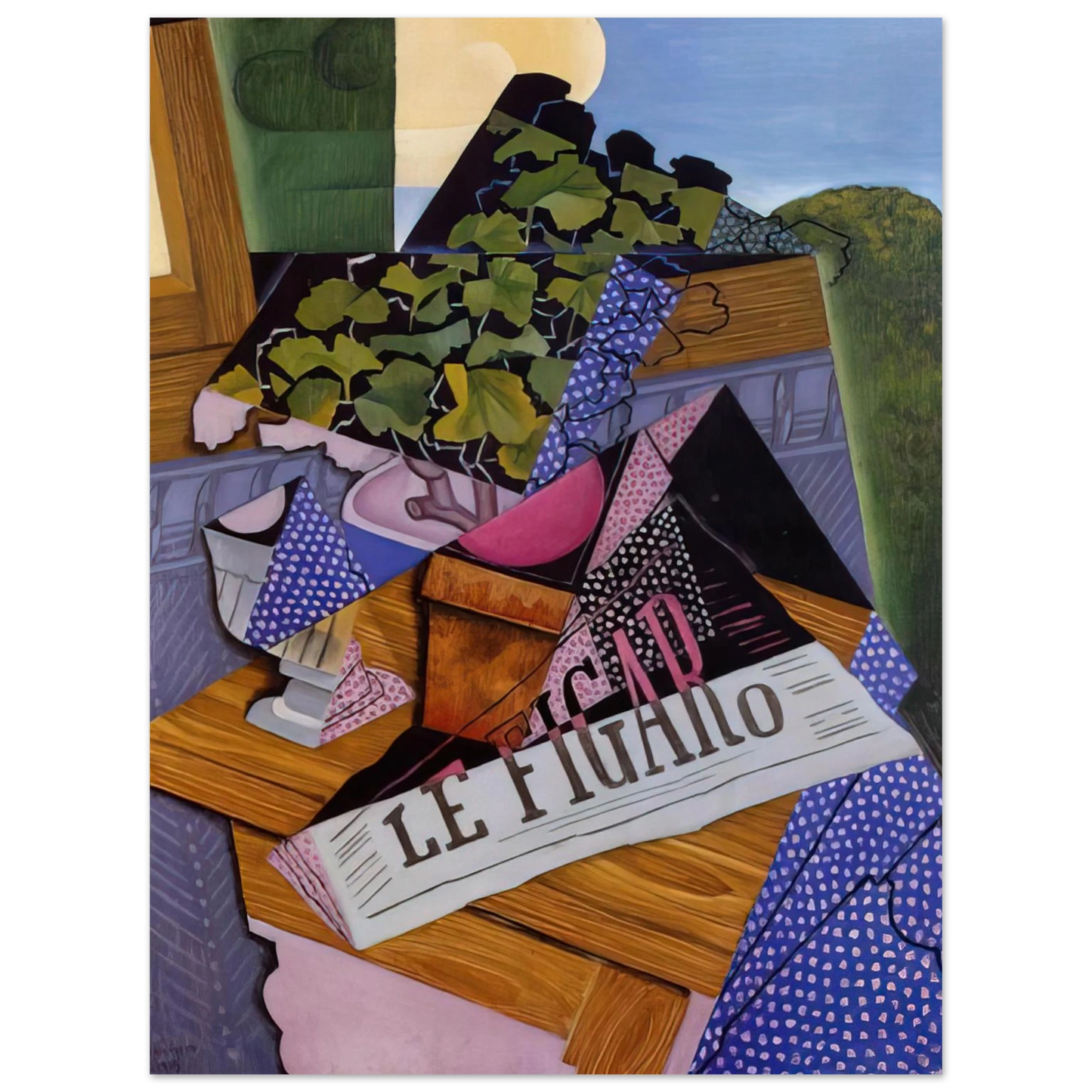 Juan Gris - A POT OF GERANIUMS 1915 75x100 cm / 30x40inches Fine Art Poster
