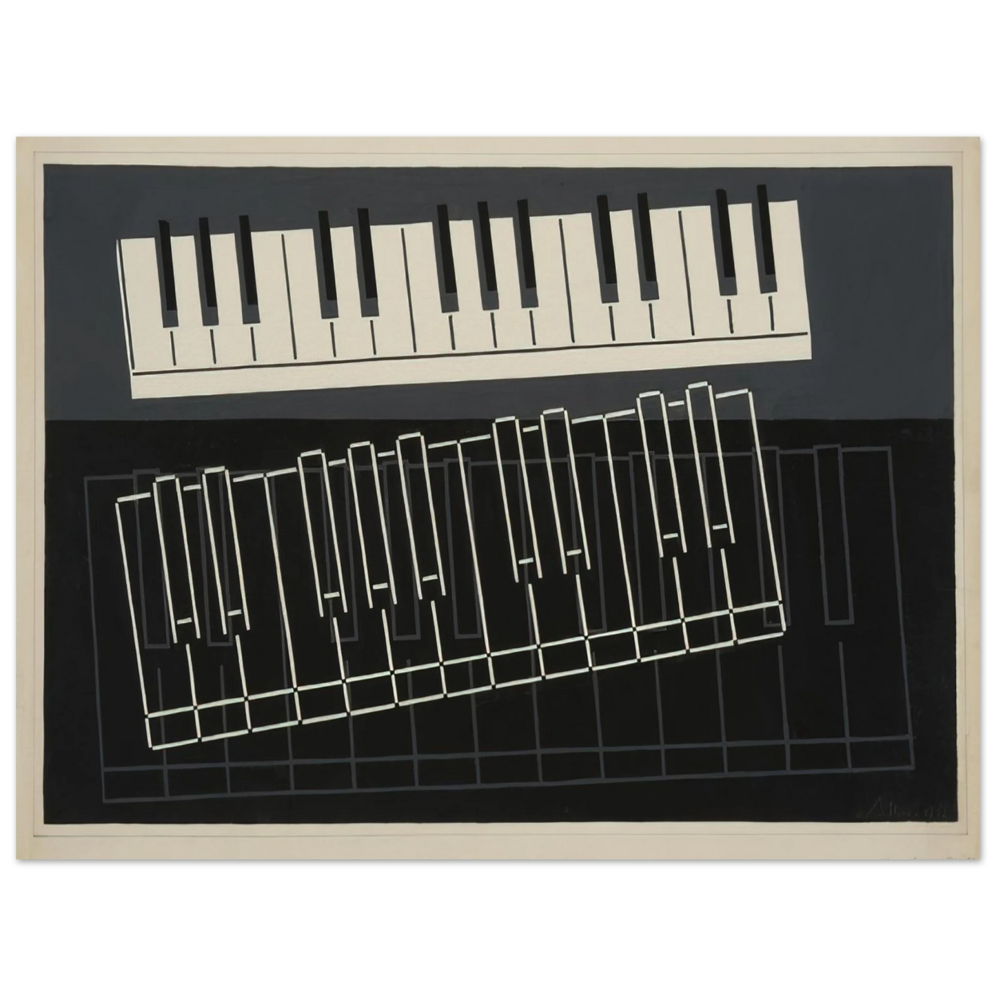 Josef Albers - PIANO KEYS 1932 75x100 cm / 30x40inches Fine Art Poster