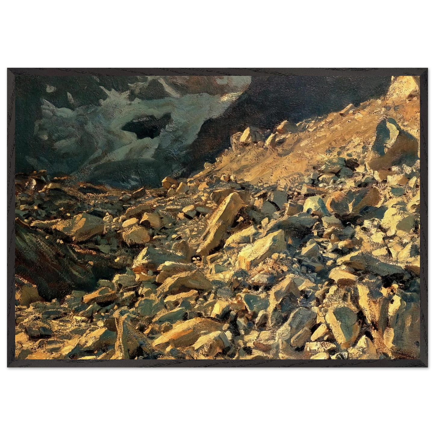 Moraine - John Singer Sargent 70x100 cm / 28x40 inches Framed Art Print – Black Wooden Frame