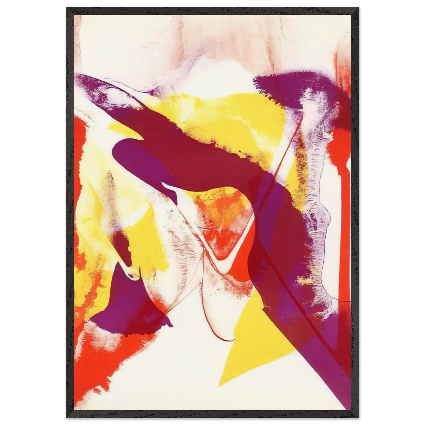 Redfern composition - Paul Jenkins 70x100 cm / 28x40 inches Framed Art Print – Black Wooden Frame