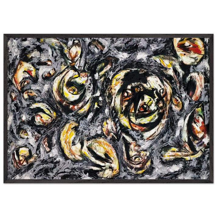 OCEAN GREYNESS 1953 - Jackson Pollock 70x100 cm / 28x40 inches Framed Art Print – Black Wooden Frame