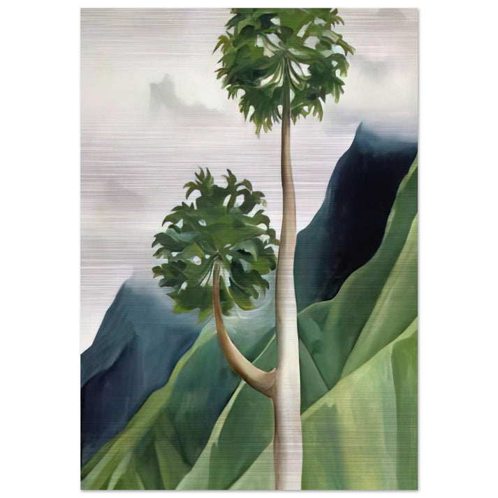 Papaya Tree-Iao Valley - Georgia O'Keeffe Brushed Aluminum Print - 70x100 cm / 28x40 inches | Georgia O'Keeffe Aluminum Print | Georgia O'Keeffe Prints