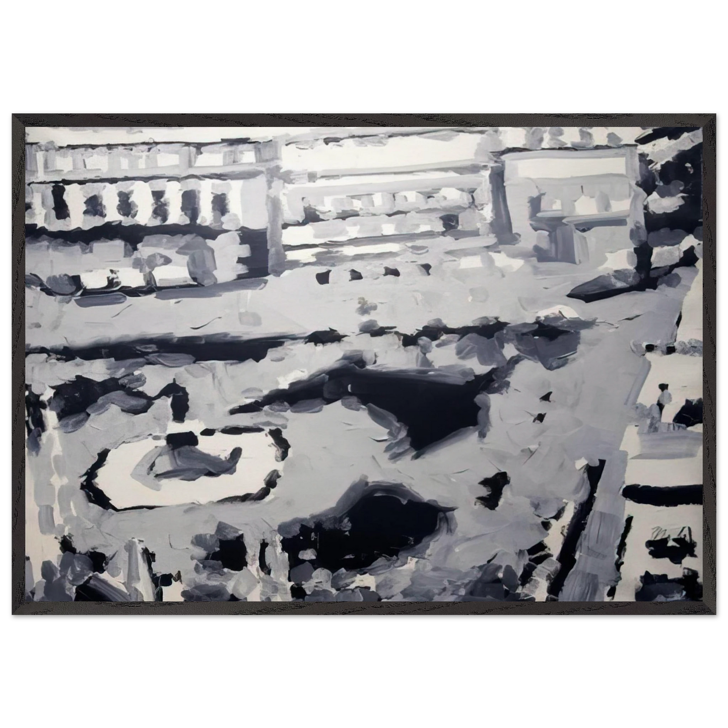 TOWNSCAPE M6 1968 - Gerhard Richter 70x100 cm / 28x40 inches Framed Art Print – Black Wooden Frame