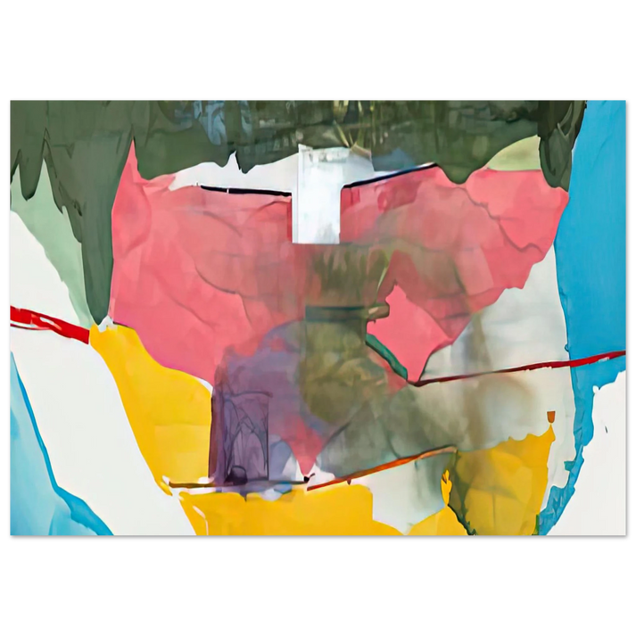 Helen Frankenthaler - Off White Square, 1973- Wall Art - 21x29.7 cm / 8x12" - Premium Wooden Framed Poster With Fine Art Paper-canvas - White frame