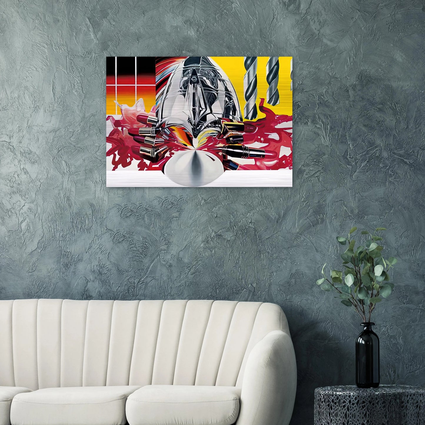 The Swimmer in the Econo-mist painting 3 - James Rosenquist Brushed Aluminum Print - 70x100 cm / 28x40 inches | James Rosenquist Aluminum Print | James Rosenquist Prints