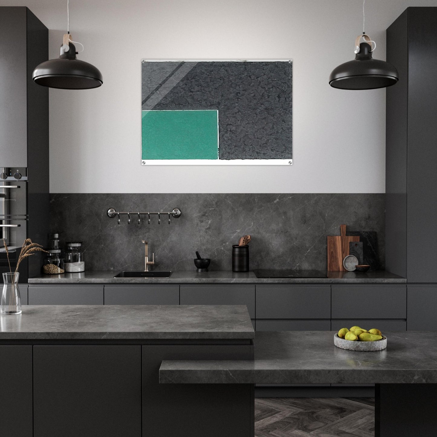 Colored Paper Image XVIII Green Square with Grey - Ellsworth Kelly Acrylic Print - 70x100 cm / 28x40″ inches