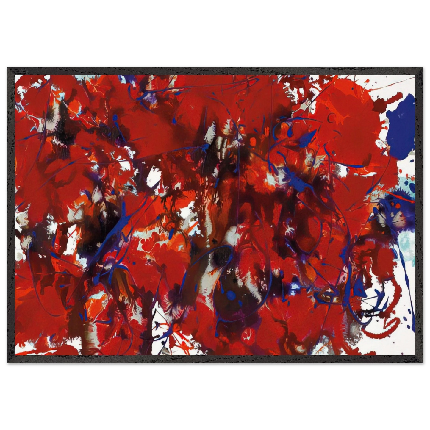 Untitled SFP94-39 SFF 1714 - Sam Francis 70x100 cm / 28x40 inches Framed Art Print – Black Wooden Frame