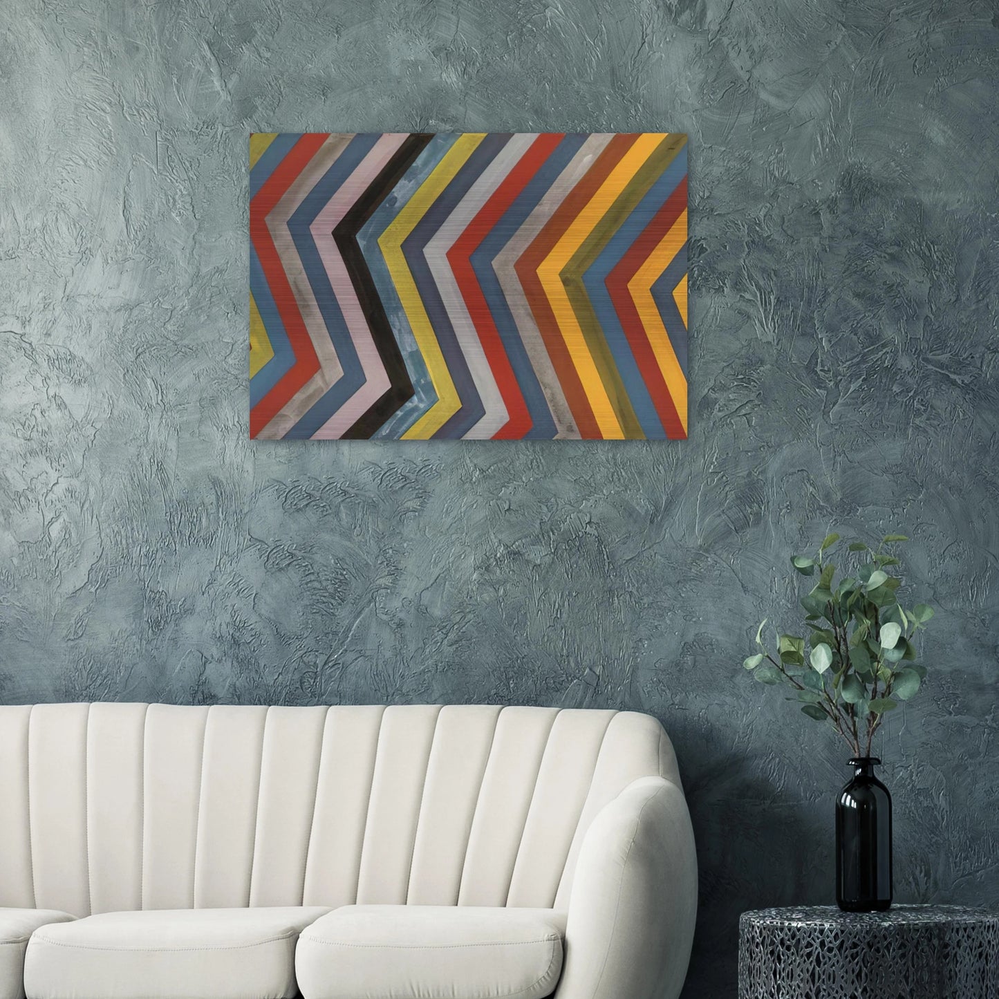 Irregular Bands with Colors Superimposed - Sol LeWitt Brushed Aluminum Print - 70x100 cm / 28x40 inches | Sol LeWitt Aluminum Print | Sol LeWitt Prints