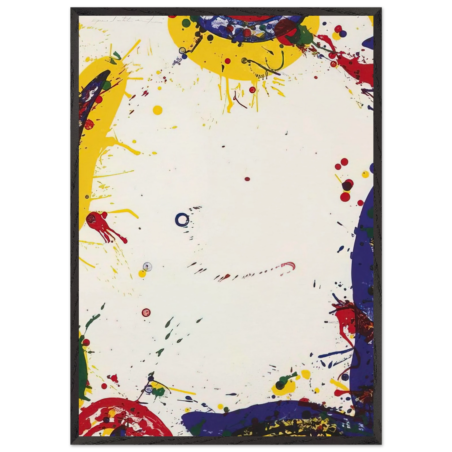 Upper Yellow II Lembark L73 - Sam Francis 70x100 cm / 28x40 inches Framed Art Print – Black Wooden Frame