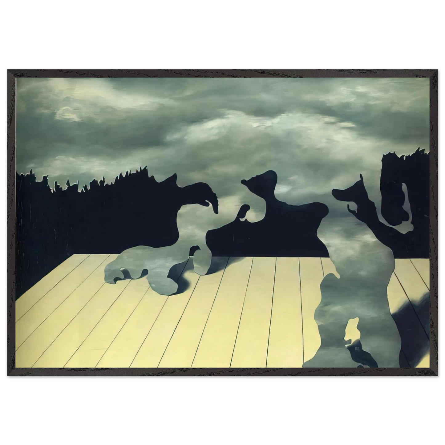 THE MUSCLES OF THE SKY 1927 - Rene Magritte 70x100 cm / 28x40 inches Framed Art Print – Black Wooden Frame