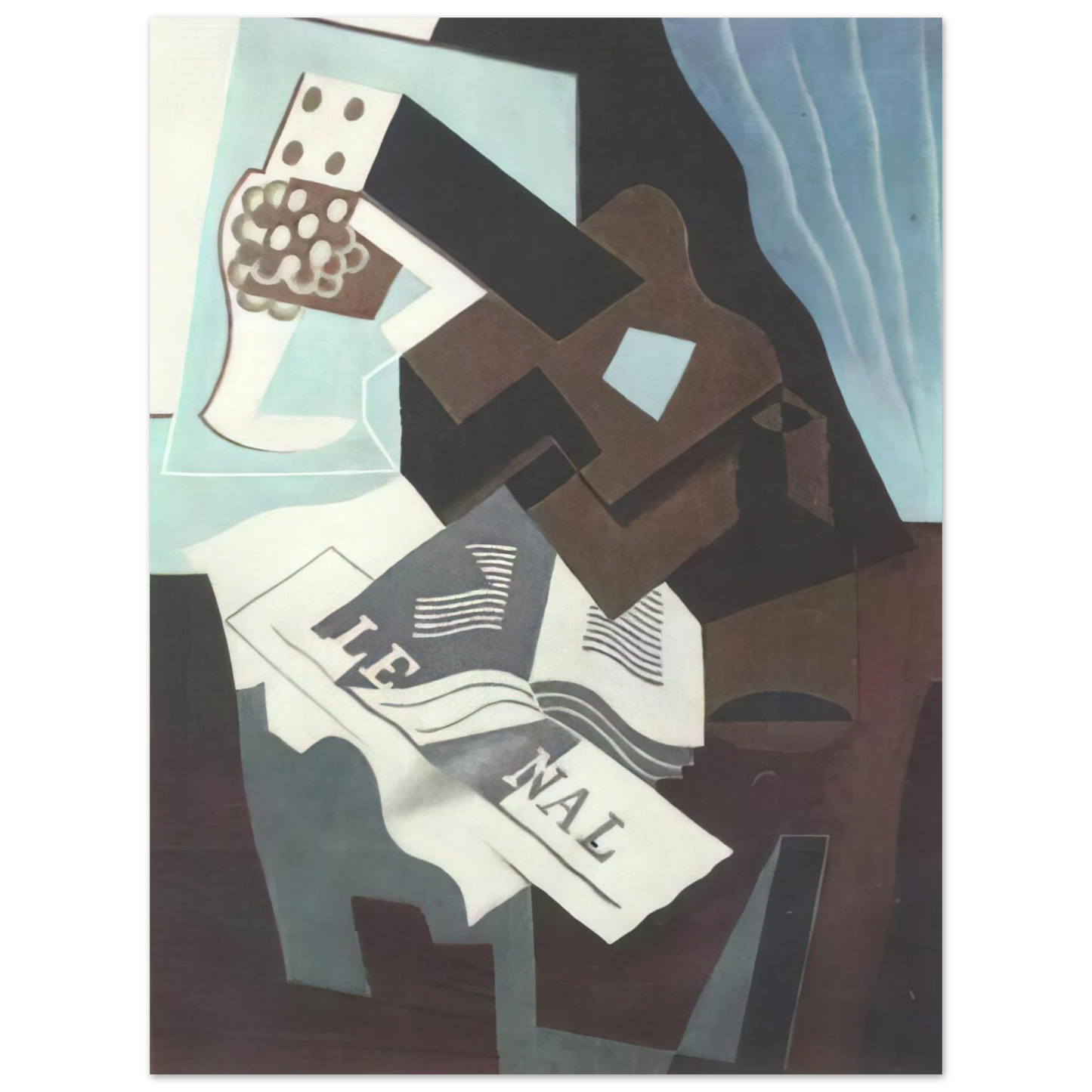 Juan Gris - STILL LIFE WITH GUITAR BOOK AND NEWSPAPER 75x100 cm / 30x40inches Fine Art Poster