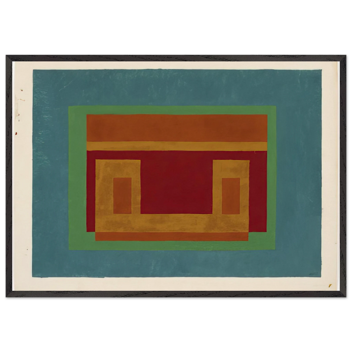 VARIANT ADOBE 1947 - Josef Albers 70x100 cm / 28x40 inches Framed Art Print – Black Wooden Frame