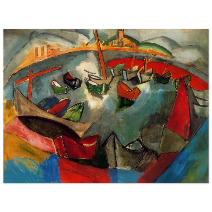 Raoul Dufy - BOATS IN MARSEILLE 1908 75x100 cm / 30x40inches Fine Art Poster