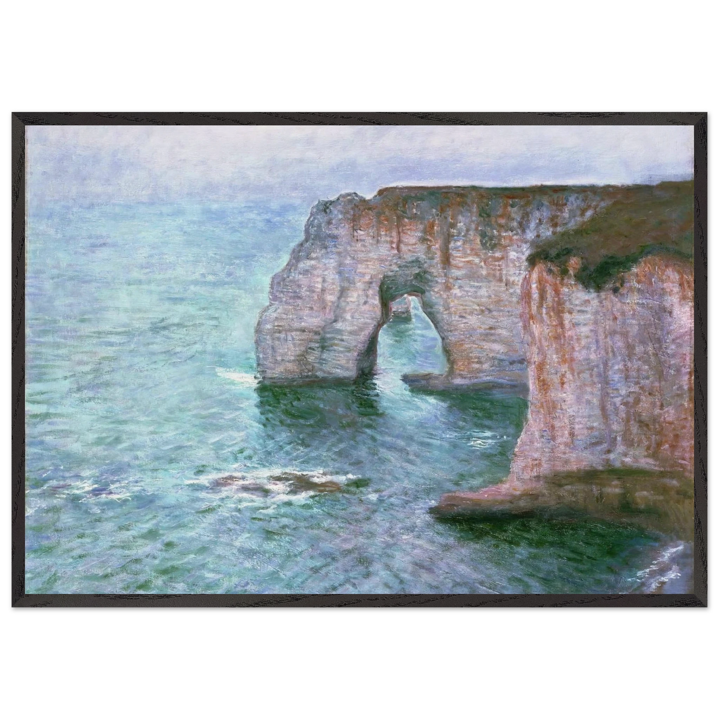 The Manneport Seen from the East - claude monet 70x100 cm / 28x40 inches Framed Art Print – Black Wooden Frame