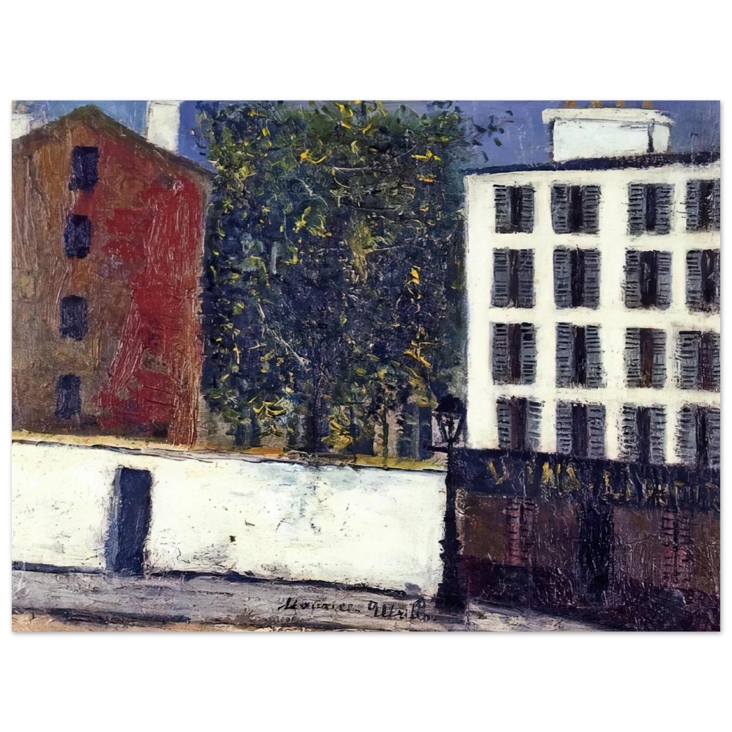 Maurice Utrillo - MONTMARTRE STREET 75x100 cm / 30x40inches Fine Art Poster