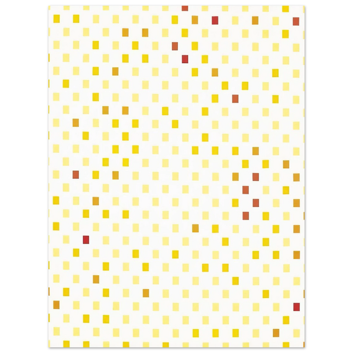 Francois Morellet - Répartition aléatoire du rouge au jaune suivant progression... - 1970 75x100 cm / 30x40inches Fine Art Poster