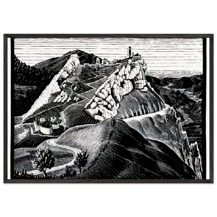 ESCHER 16 - MC Escher 70x100 cm / 28x40 inches Framed Art Print – Black Wooden Frame | Maurits Cornelis Escher Prints