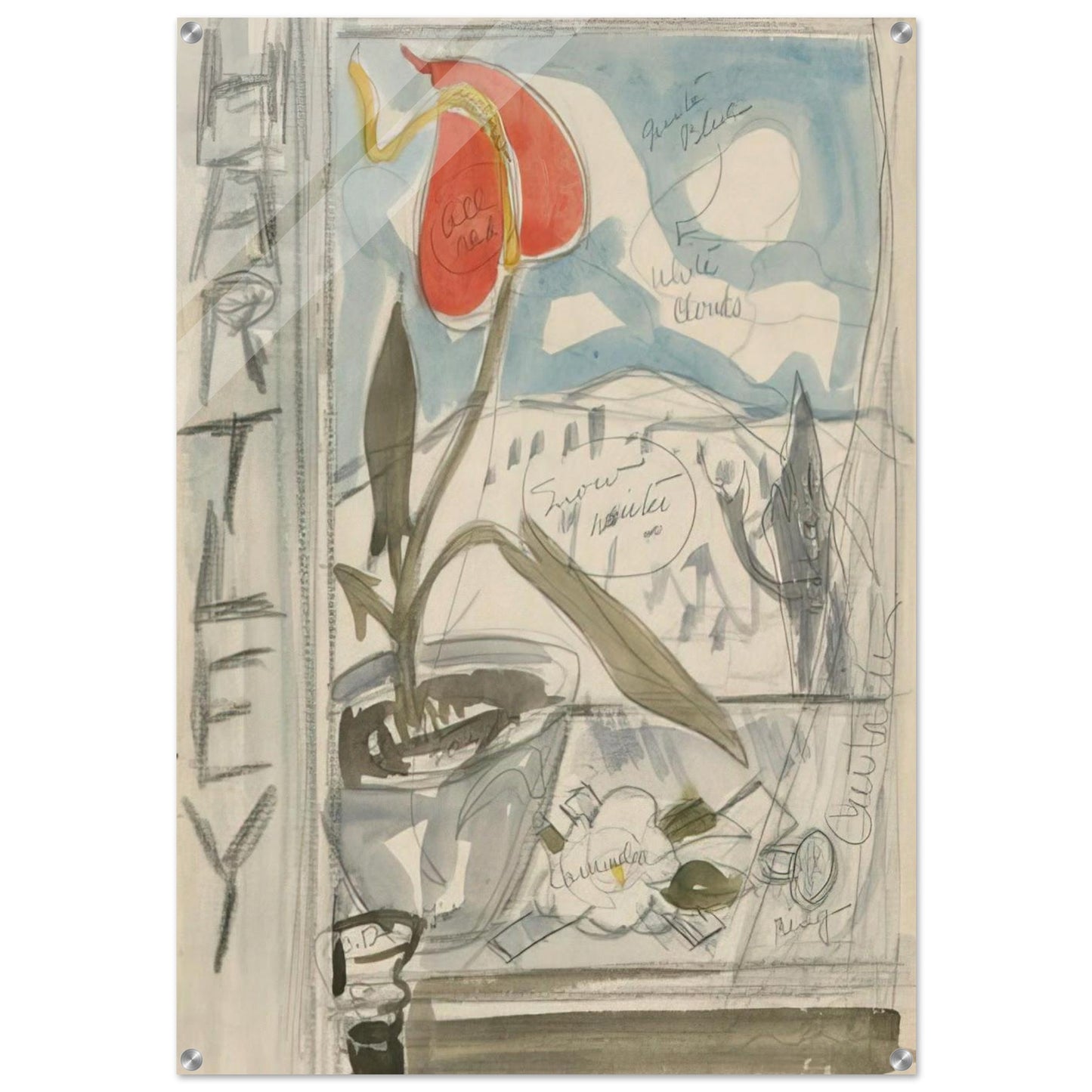 Study for Poster Portrait Marsden Hartley - 1924 - Charles Demuth Acrylic Print - 70x100 cm / 28x40″ inches | Charles Demuth Wall Art | Charles Demuth Prints
