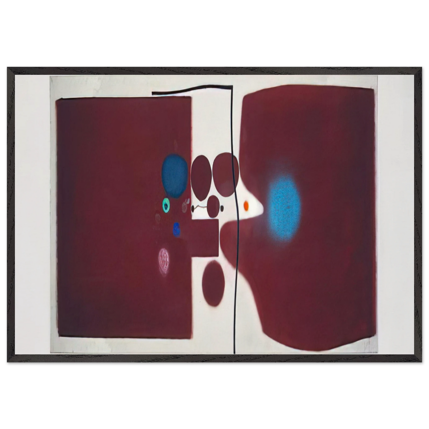 BROWN SYMPHONY 1979 - Victor Pasmore 70x100 cm / 28x40 inches Framed Art Print – Black Wooden Frame