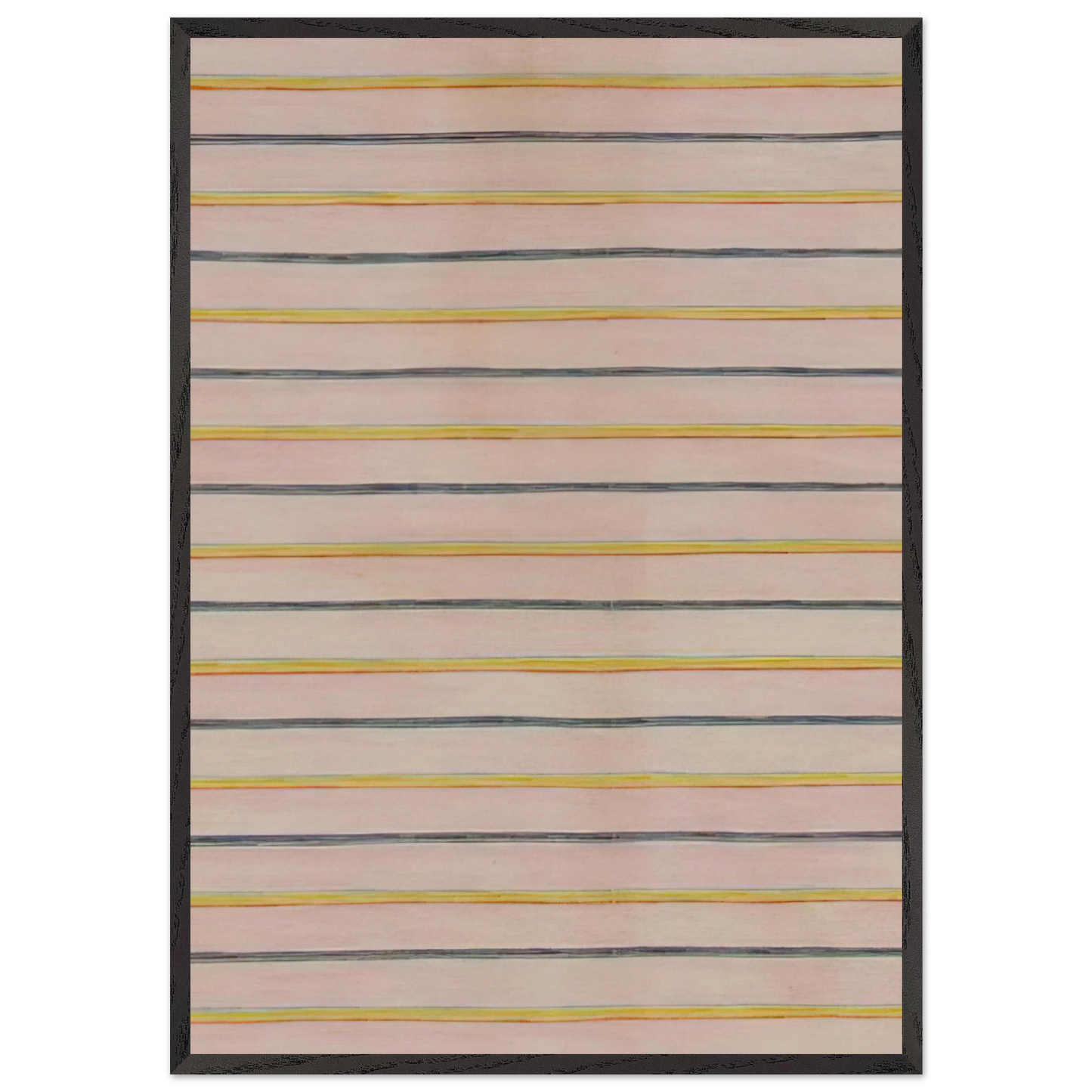 Pin Stripes - 1960 - Gene Davis 70x100 cm / 28x40 inches Framed Art Print – Black Wooden Frame