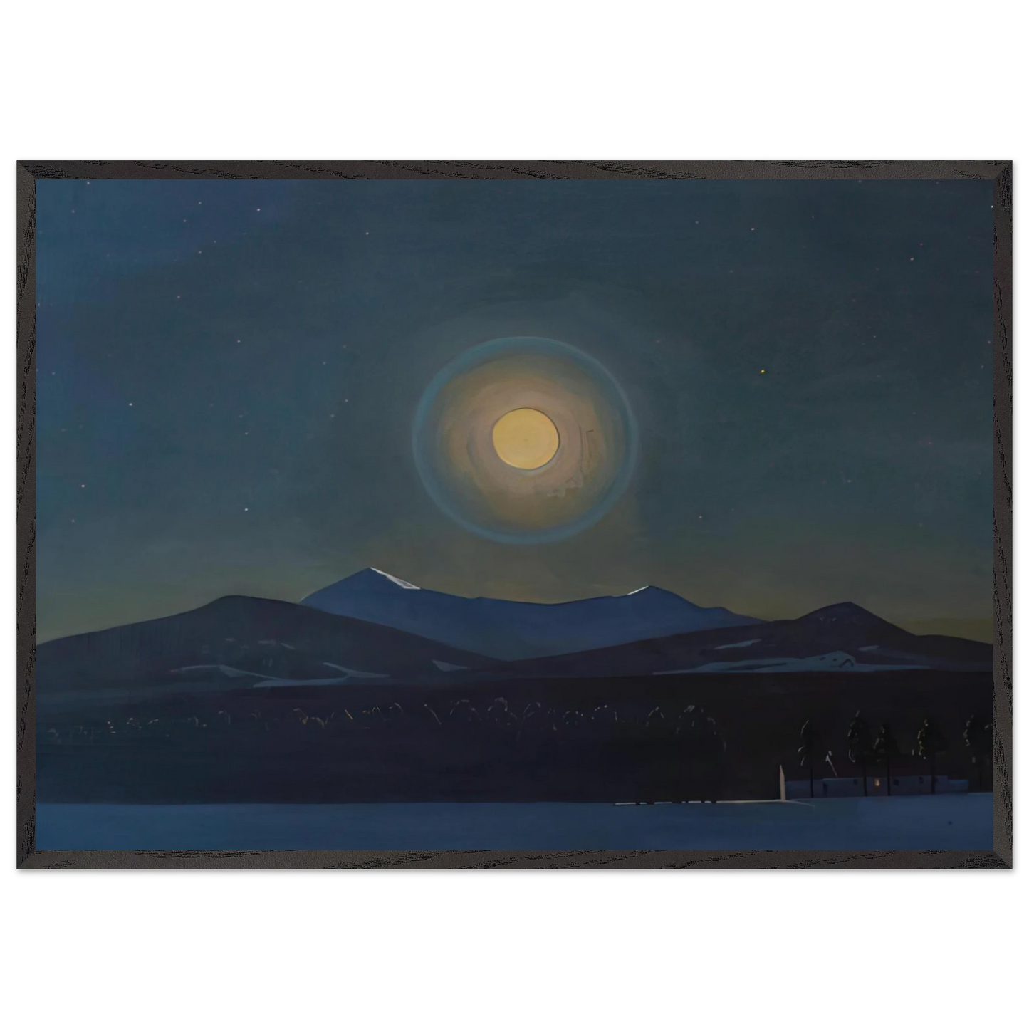 Moonlight Winter - Rockwell Kent 70x100 cm / 28x40 inches Framed Art Print – Black Wooden Frame