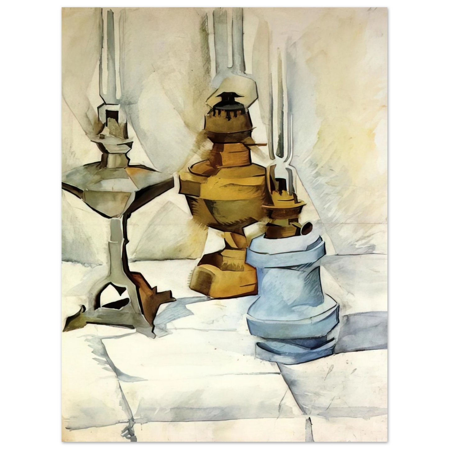 Juan Gris - THREE LAMPS 1911 75x100 cm / 30x40inches Fine Art Poster