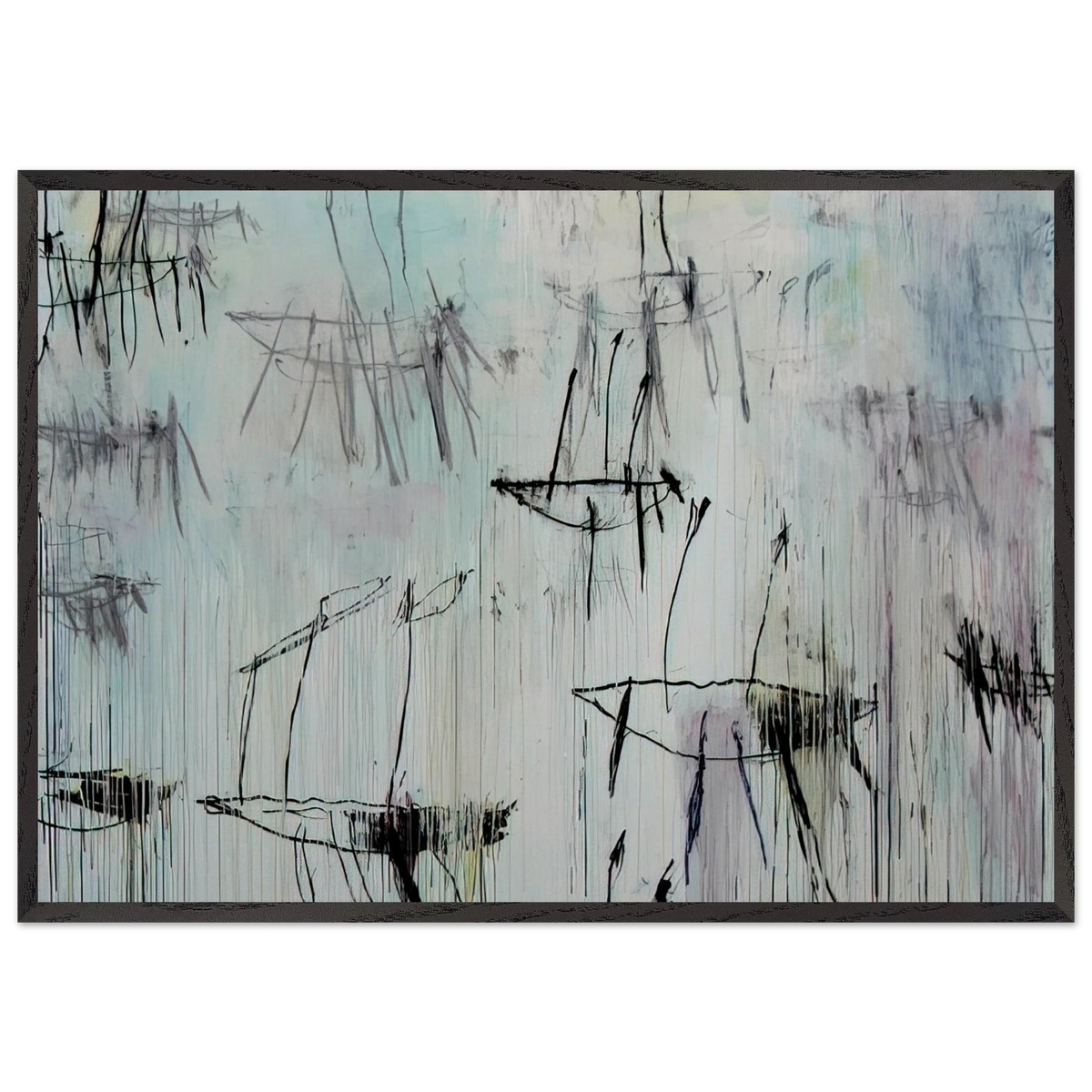 Lepanto Part V - Cy Twombly 70x100 cm / 28x40 inches Framed Art Print – Black Wooden Frame