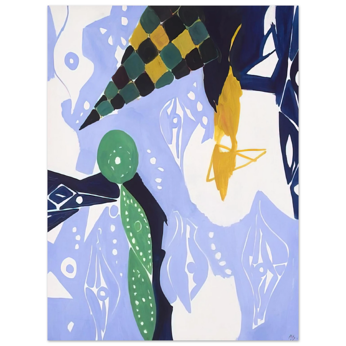 Ernst Wilhelm Nay - Blue Diaphan - 1965 75x100 cm / 30x40inches Fine Art Poster