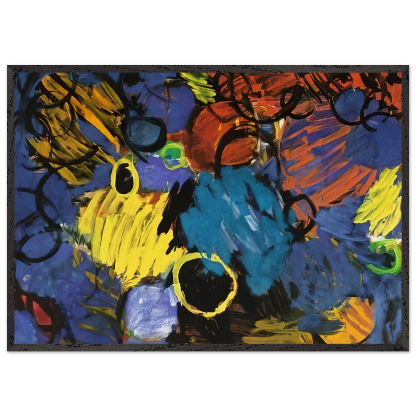 Motion - 1962 - Ernst Wilhelm Nay 70x100 cm / 28x40 inches Framed Art Print – Black Wooden Frame