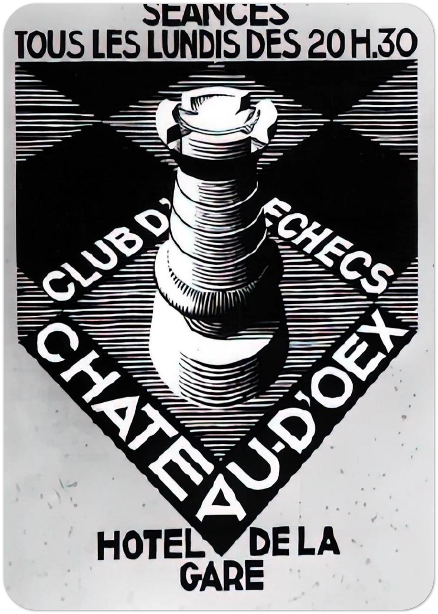 ADVERTISEMENT CHESS CLUB CHATEAU DOEX JULY 1936 1936 By MC Escher Pack of 10 Post Cards | MC Escher Post Cards | A6 (10.5 x 14.8 cm) - 4.1 x 5.8 inches